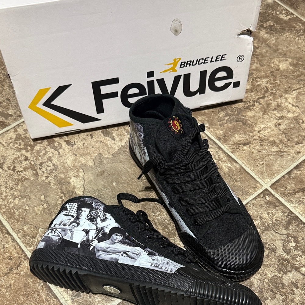 Feiyue Black Graphic High-Top Sneakers